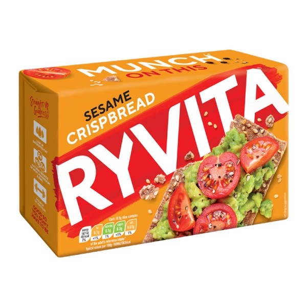 RyVita رقائق حبوب الراي بالسمسم 250غ